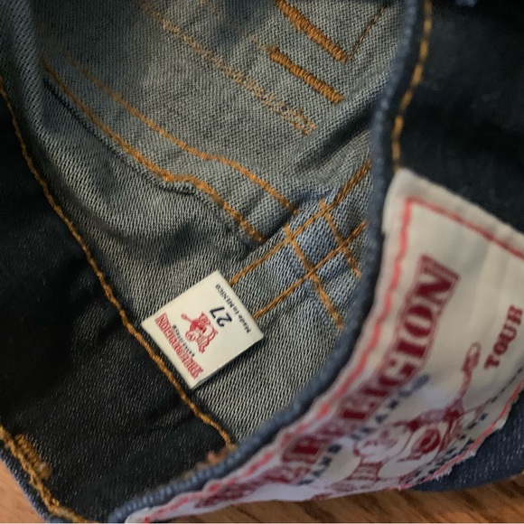 True Religion Jeans World Tour straight 27 dark blue denim Ankle 28x28 NEW - Picture 5 of 12